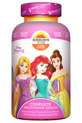 Sundown Naturals Kids Disney Princess Complete Multivitamin Gummies Perspective: front