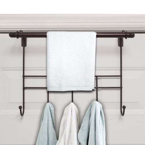 5 Towel Hook Door Hanger includes Towel Rack Bar, 17 Inches, 2 Inch Over  the Door Hook Bronze, 1 Unit - Dillons Food Stores