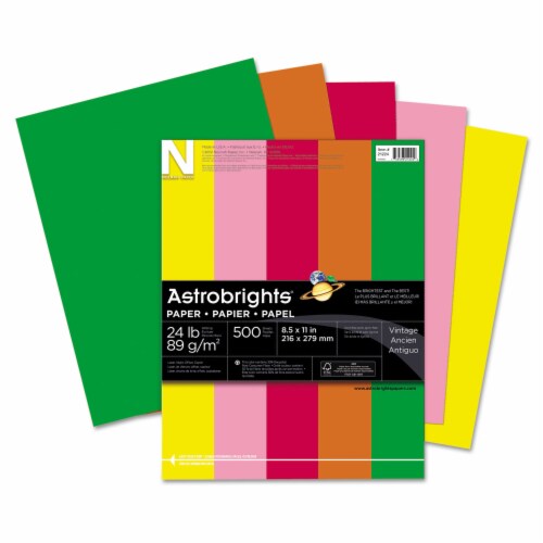 500 Sheets/Ream 24lb Sold as 1 Ream Astrobrights Colored Paper 8-1/2 x 11 Cool Assortment 