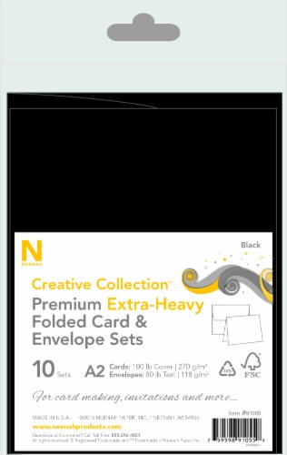 Neenah Creative Collection Folded Card & Envelope Sets - Black Perspective: front