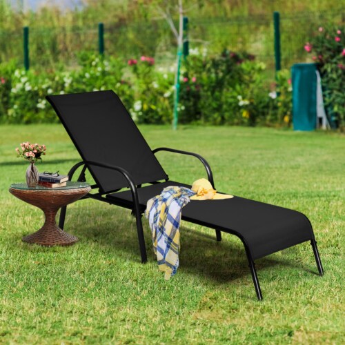 Folding patio recliner lounge chaise for rest in garden hotsell