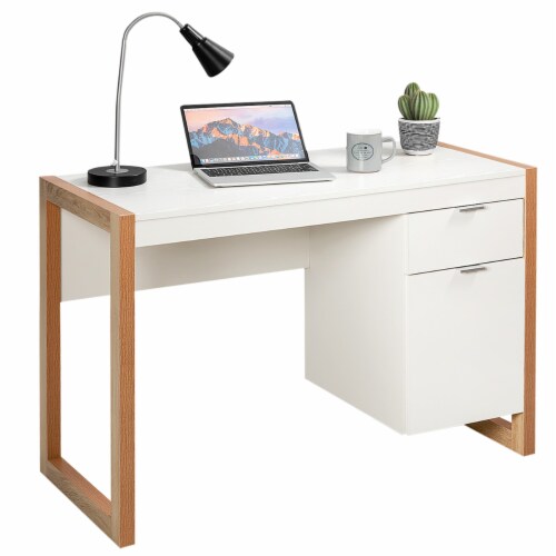 Modern Computer Desk Workstation Desk Home Office w Storage