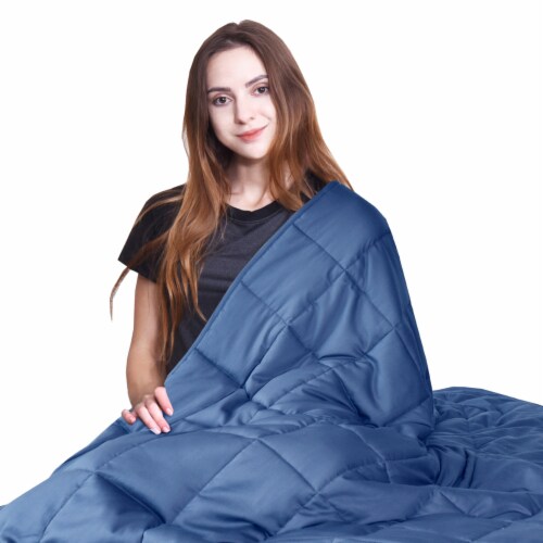 7 20 lbs Cooling Weighted Blanket Luxury Cooler Version Cotton Glass Beads Light 60 x 80 20 lbs Kroger