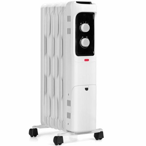 1500W Oil Filled Radiator Heater Space Heater w/ 3 Heat Settings Black