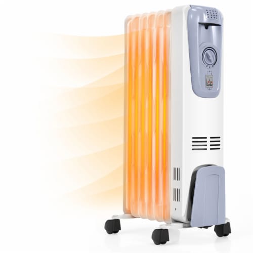 Gymax 1500W Oil Filled Space Heater Radiator w/ Adjustable Thermostat Home Office Perspective: front