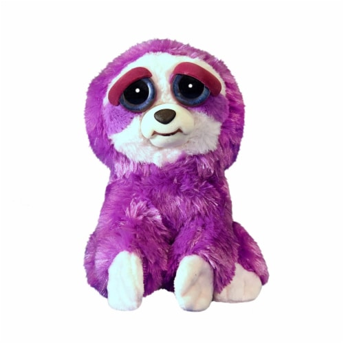 Feisty Pets Lightningbolt Lucy Purple Sloth Plush Figure Perspective: front
