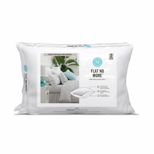 Martha Stewart Flat No More™ High Loft Support Pillow Perspective: front