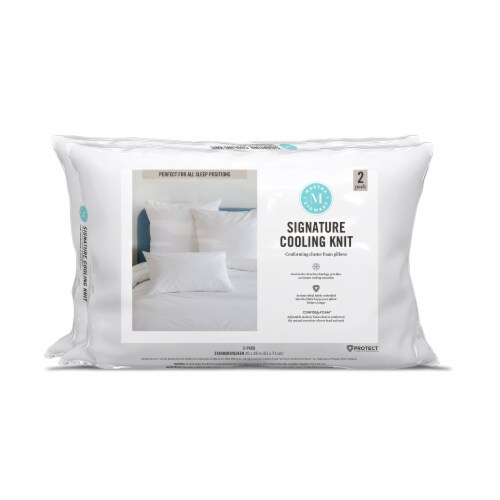 Martha Stewart Signature Cooling Knit Conforming Cluster Foam Pillows Perspective: front