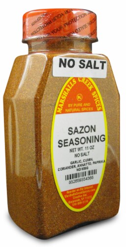 SAZON SEASONING NO SALT, WITH ANNATO 11 oz. 3 pack Marshalls Creek Spices Perspective: front