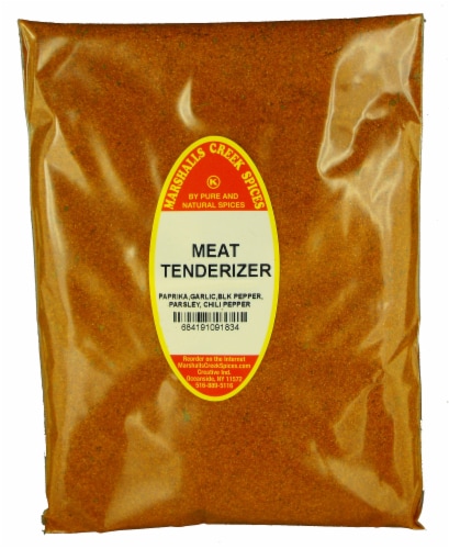 SEASONED MEAT TENDERIZER NO SALT REFILL 11 OZ. Marshalls Creek Spices Perspective: front
