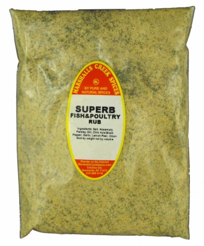 SUPERB FISH AND POULTRY RUB REFILL 13 OZ. Marshalls Creek Spices Perspective: front