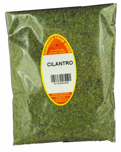 Cilantro, 8 oz Family Size Refill Marshalls Creek Kosher Spices Perspective: front