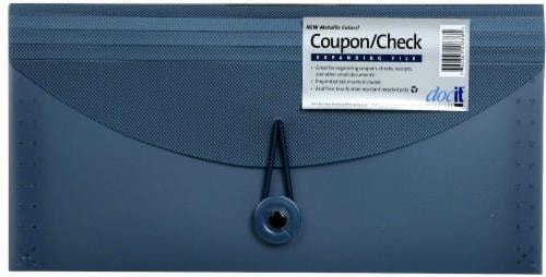 DocIt 4-Pocket Coupon/Check Expanding Folder Perspective: front