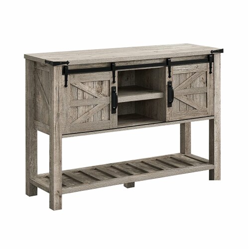 OKD Farmhouse Console Entryway Table with Sliding Barn Doors Light Rustic Oak 1 Piece Fry s Food Stores