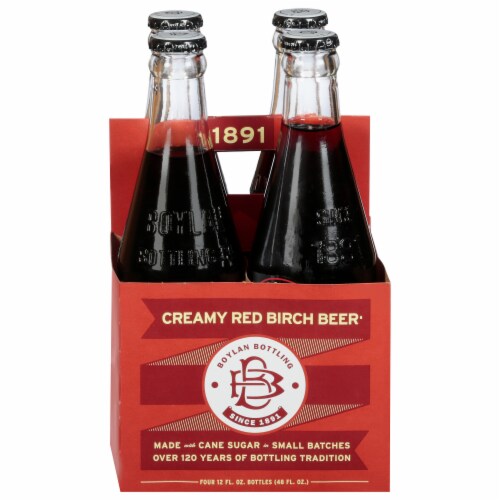 Boylan Soda Birch Beer Creamy Red 4Pk Perspective: front