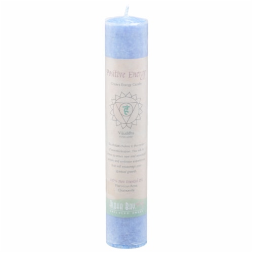 Aloha Bay Posititve Energy Chakra Pillar Candle Perspective: front