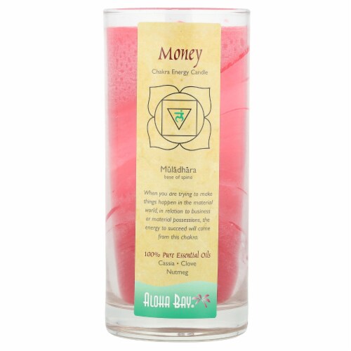 Aloha Bay Money Chakra Jar Candle Perspective: front