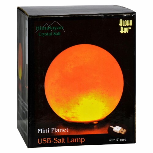 Himalayan Salt Mini Planet Salt Lamp - USB - 3 in Perspective: front