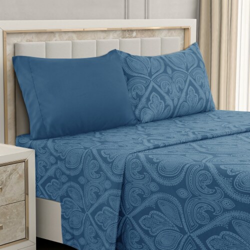 Navy blue twin sheet set shop