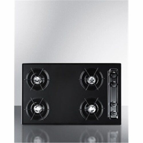 Summit Appliance TNL05P 30 in. Gas Open Burner Cooktop, Black Perspective: front