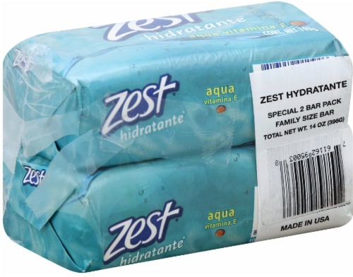 Zest Aqua with Vitamin E Soap Bars Perspective: front
