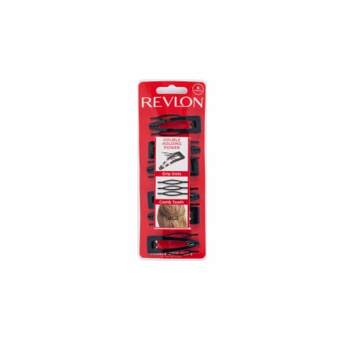 Revlong Black Double Grip Clips Perspective: front
