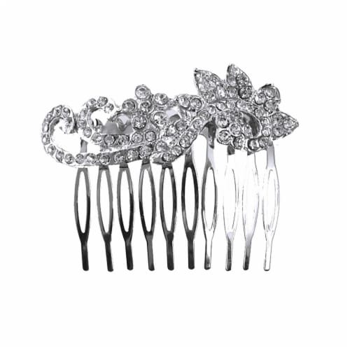 Revlon Silver Hair Combs With Rhinestones Perspective: front