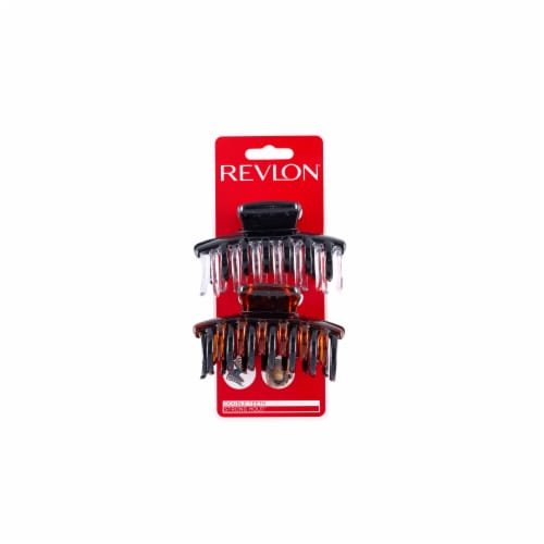 Revlon® Essentials Large Two Tone Claw Clips Perspective: front
