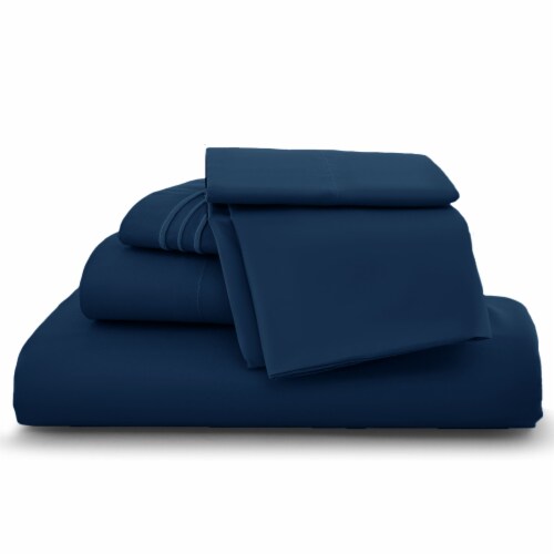 Lux Decor Collection Twin Bed Sheets Set Microfiber Deep Pocket Sheet Set Navy Blue Twin Foods Co