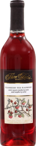 Three Lakes Winery Cranberry Red Raspberry Wisconsin Wine Perspective: front