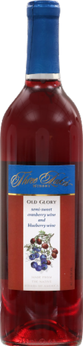 Three Lakes Winery Old Glory Cranberry and Blueberry Wisconsin Wine Perspective: front