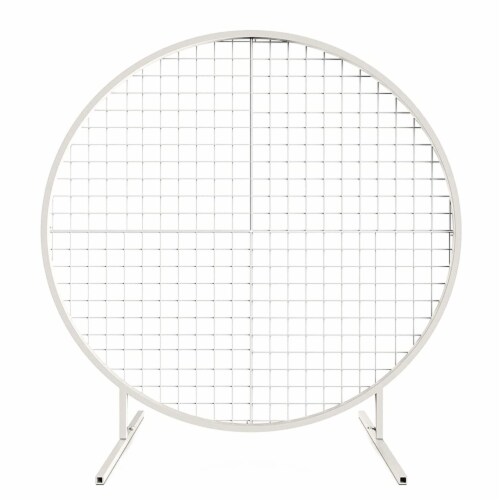 LANGXUN White Circle Mesh Decoration Arch Kit for Wedding and Birthday Party Perspective: front