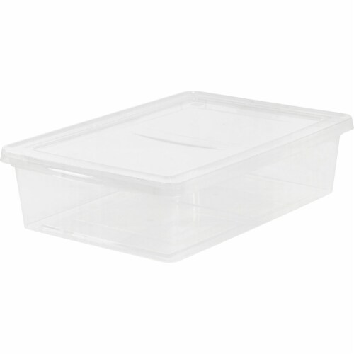 IRIS USA 28 Quart Plastic Stackable Storage Container Bin with Latching Lid Perspective: front