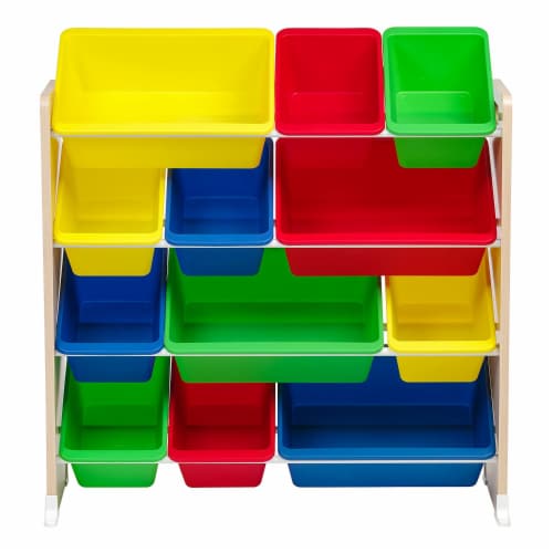 IRIS USA 596352 Kid's Room Playroom Toy Storage 4-Tier Storage Bin Rack,  Primary, 1 Piece - Fry's Food Stores