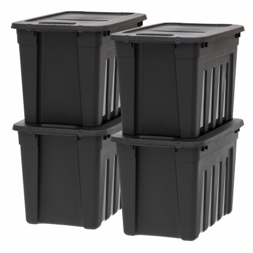 IRIS USA 4Pack 20gal Heavy-Duty Storage Plastic Bin Tote Container, Black,  4 Units - Fry's Food Stores