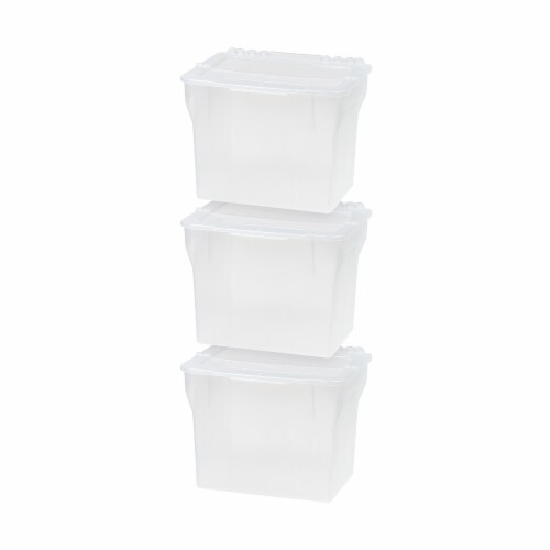 Iris Letter Size Split-Lid File Storage Box, Clear