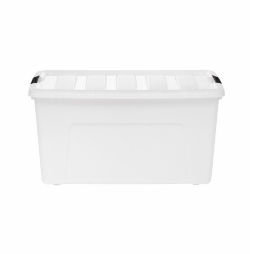 Plastic Storage Container Bins With Lids 70 Quart Tote Box