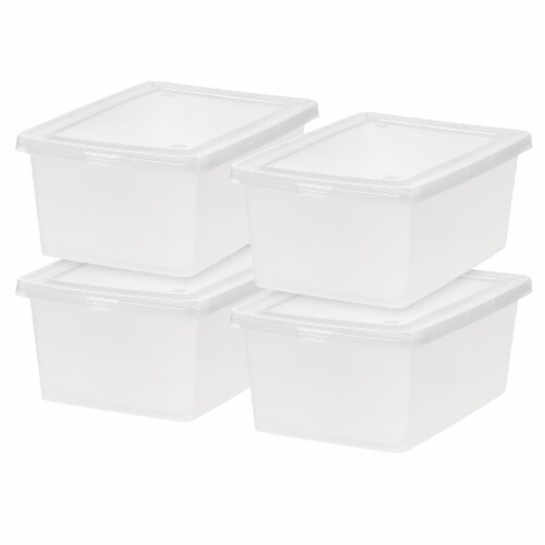 RIS USA 14.5 Quart Plastic Storage Bin with Latching Lid, Stackable, Clear,  4 Pack, 4 Units - Kroger