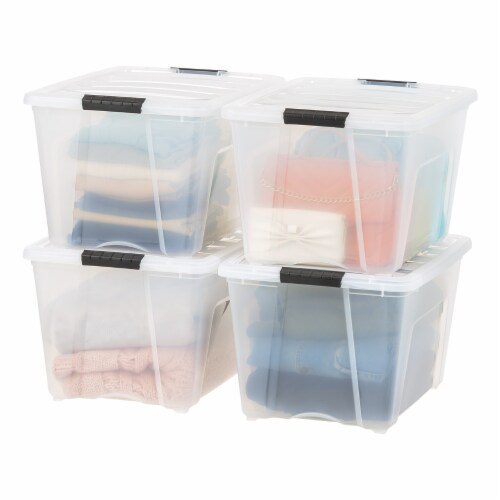 IRIS Latch Plastic Storage Container With Built In Handles And