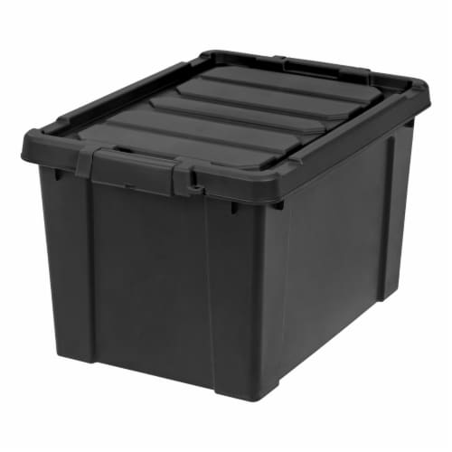 IRIS USA 6 Pack 76qt/19gal Heavy-Duty Storage Plastic Bin Tote Container,  Black