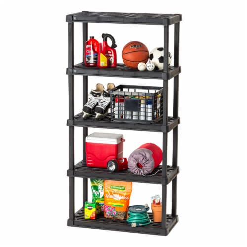 IRIS USA 5 Tier Wide Plastic Garage Shelving Unit Storage Outdoor