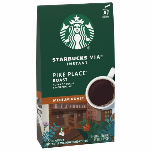 Starbucks VIA Pike Place Roast Medium Roast Instant Coffee Perspective: front