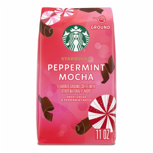 Starbucks Peppermint Mocha Flavored Ground Coffee Perspective: front