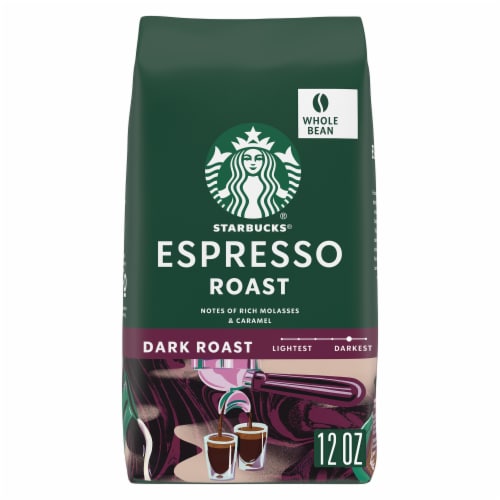 Starbucks Espresso Dark Roast Whole Bean Coffee Perspective: front