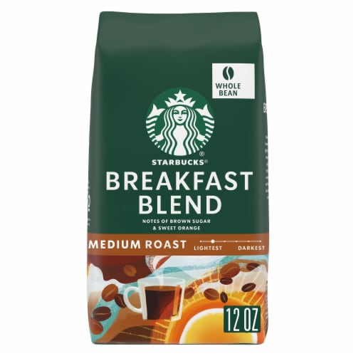 Starbucks Breakfast Blend Medium Roast Whole Bean Coffee Perspective: front