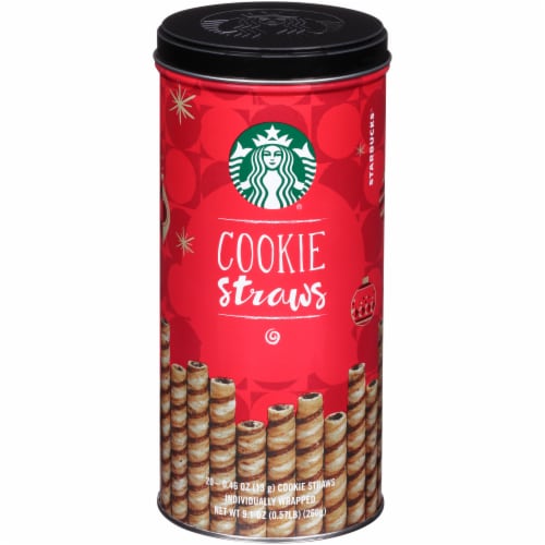 Starbucks Holiday Cookie Straws Chocolate Rolled Wafers 20 Count, 9.1 oz -  Kroger