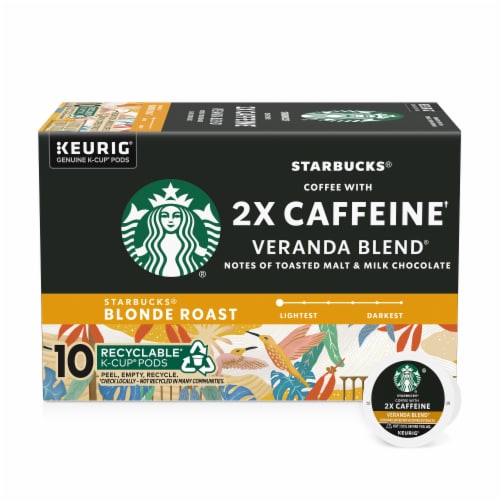 Starbucks 2X Caffine Veranda Blend Blonde Roast K Cup Coffee