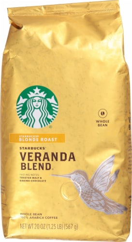 Starbucks Veranda Blend Blonde Roast Whole Bean Coffee Perspective: front