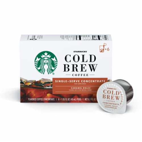 Starbucks Caramel Dolce Cold Brew Coffee Concentrate Single Serve Pods Perspective: front