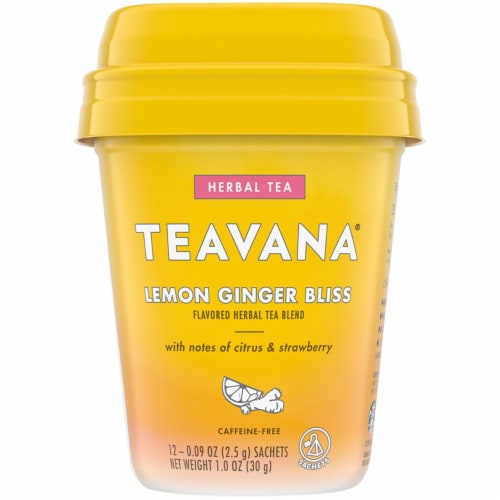 Teavana® Lemon Ginger Bliss Caffeine Free Herbal Tea Blend Sachets Perspective: front